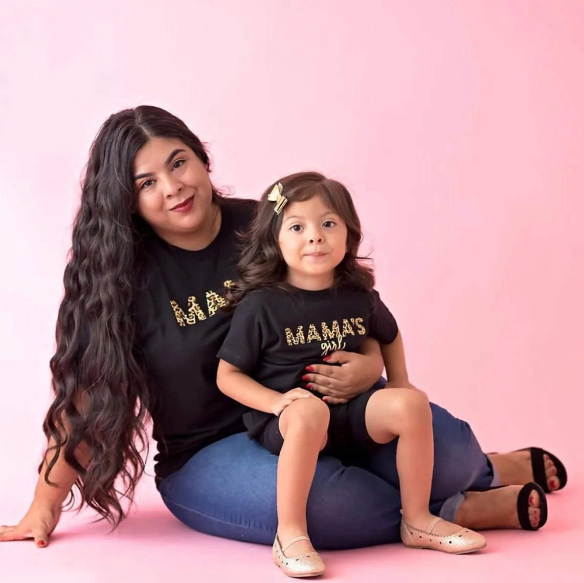 Mama & Mama's Girl - Set of 2 - Leopard Design! - Black Shirts