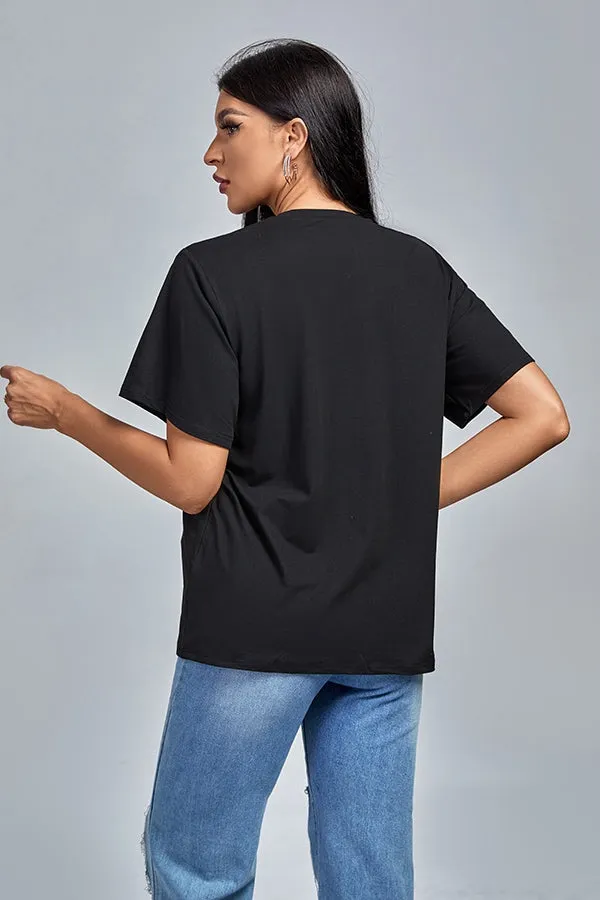 MB FASHION Edgy Oversized T-Shirt with Dripping Face Graphic 176AT