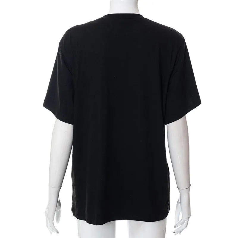 MB FASHION Edgy Oversized T-Shirt with Dripping Face Graphic 176AT