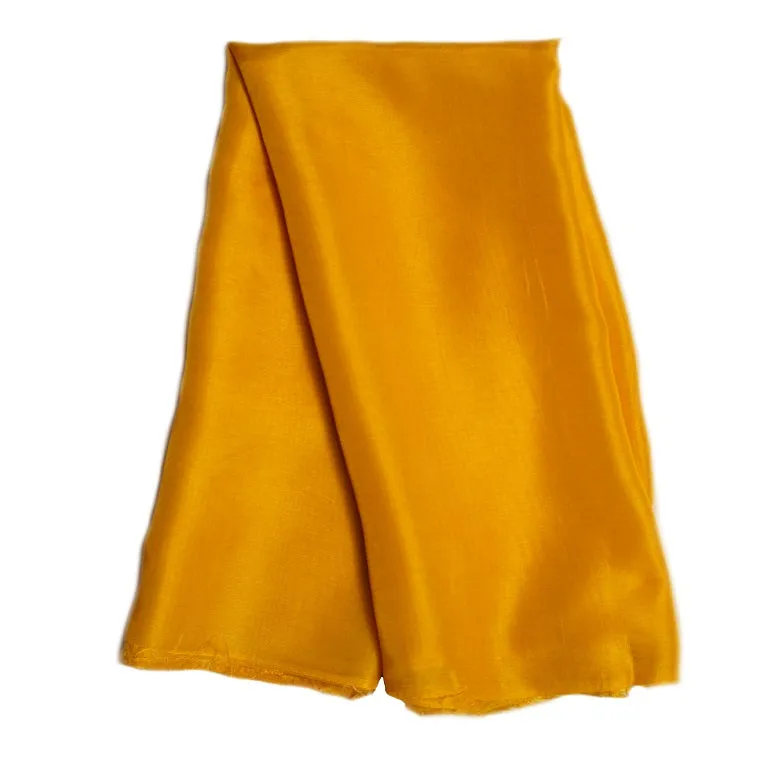 Mustard Plain Viscose Dola Silk Fabric (Wholesale)