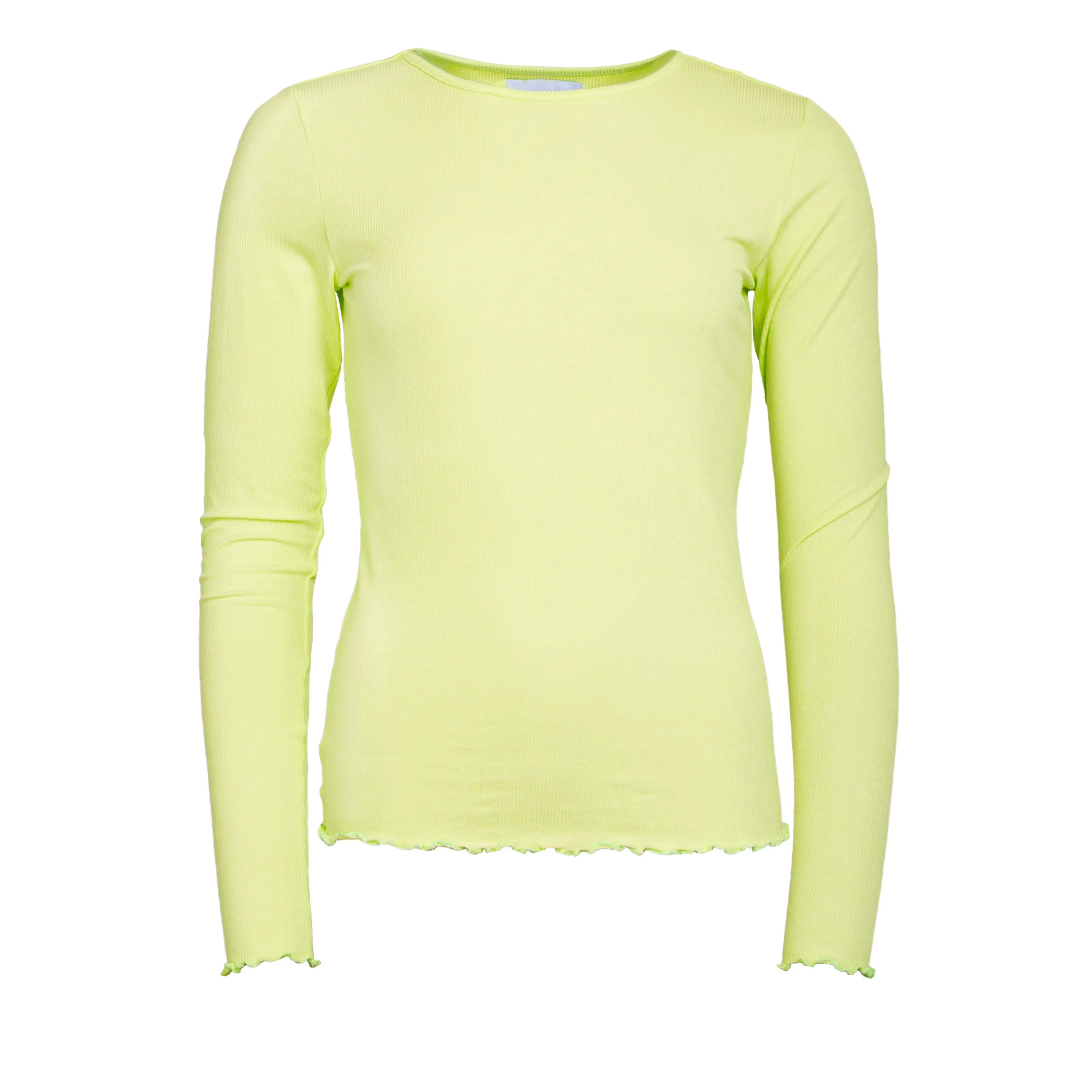 NATALIA LS ROUND NECK  BLOUSE - LIGHT LIME