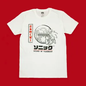 Official Modern Sonic the Hedgehog Japanese Style White  T-Shirts (Unisex)