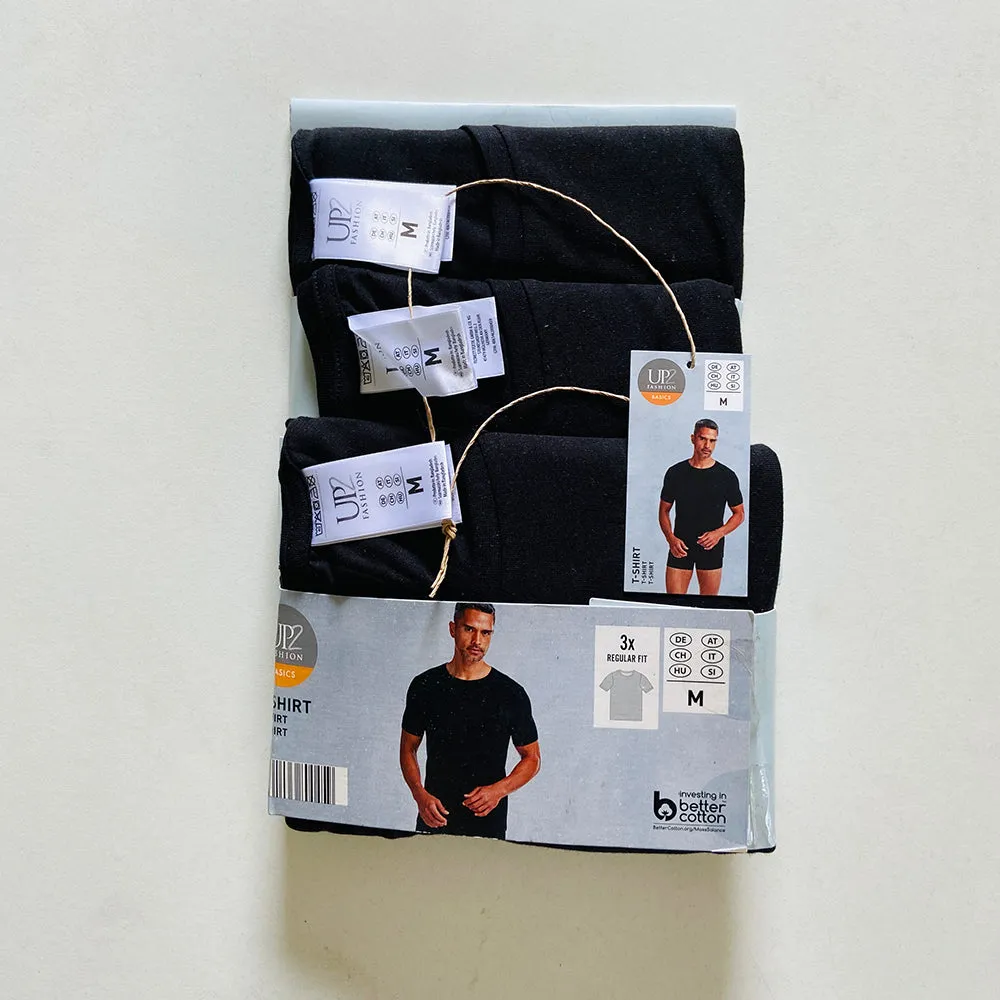 Pack of 3 Mens Basic Round Neck Cotton Undershirt