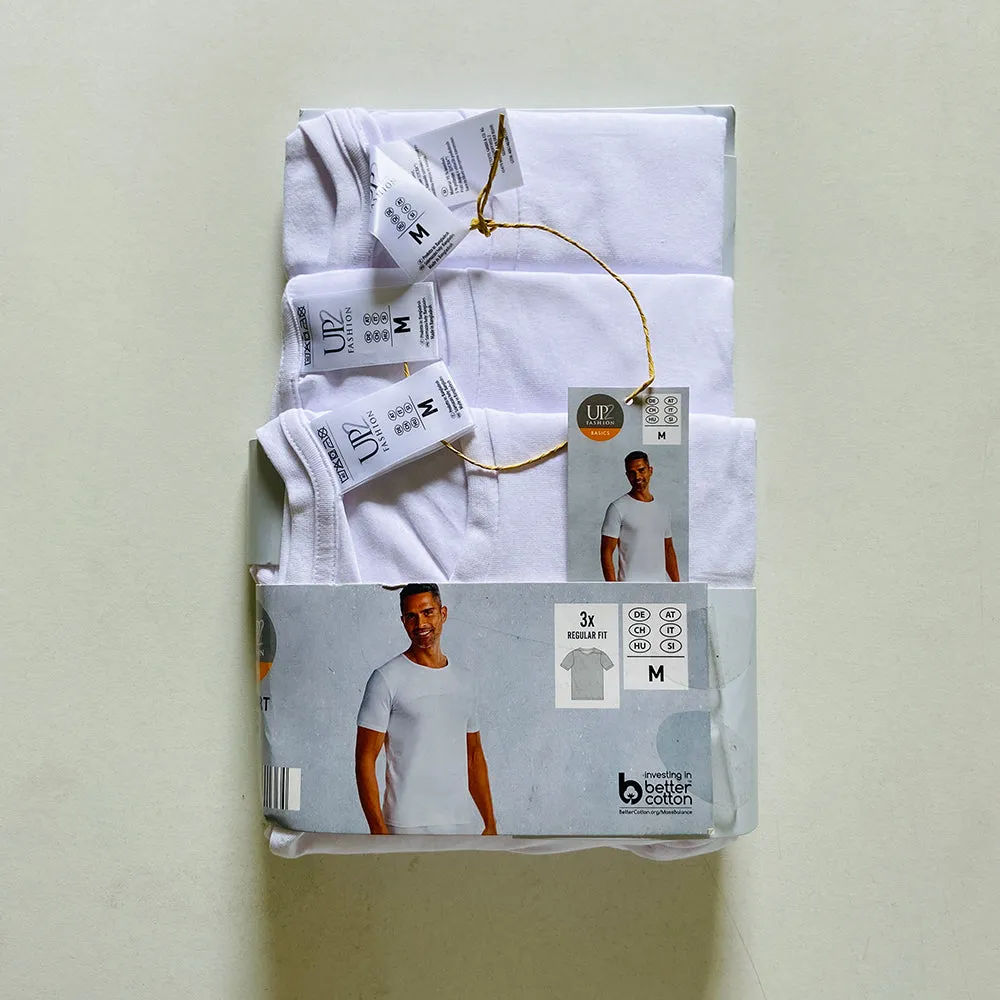 Pack of 3 Mens Basic Round Neck Cotton Undershirt