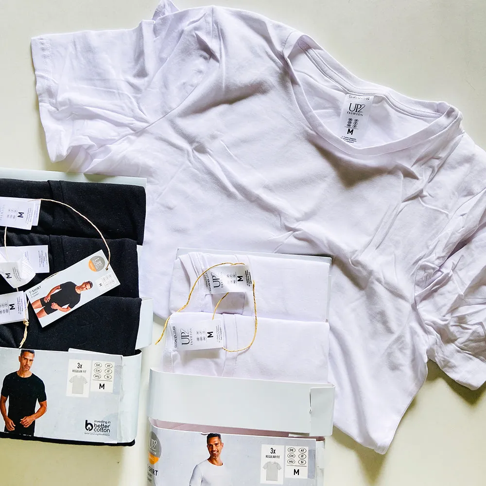 Pack of 3 Mens Basic Round Neck Cotton Undershirt
