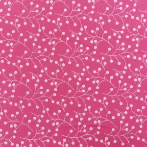 Pink-White Berry Printed Cotton Stretch Spandex Jersey Knit Fabric