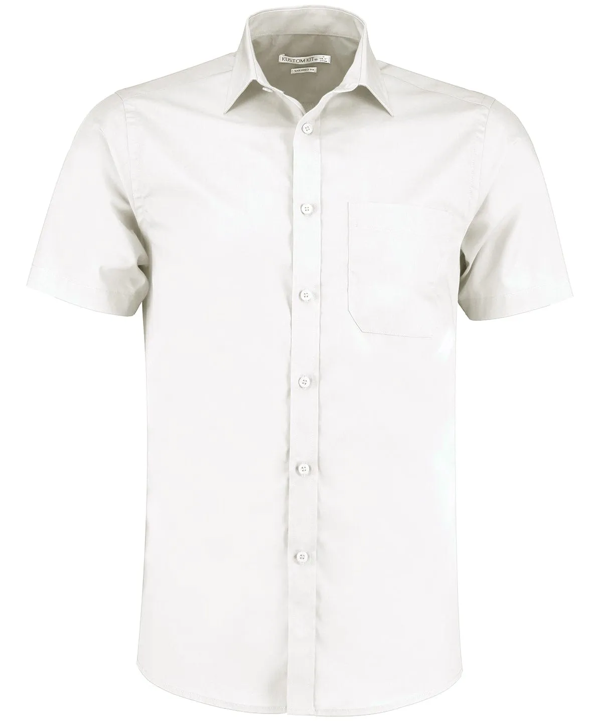 Poplin shirt short-sleeved (tailored fit) | White*