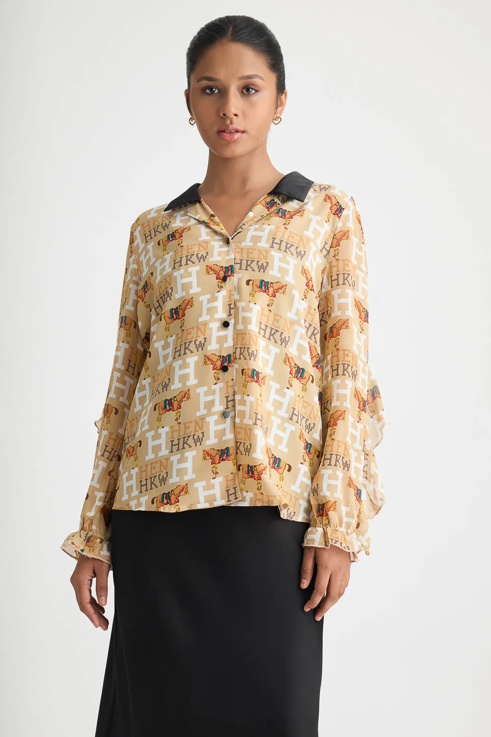 Printed Sheer Shirt