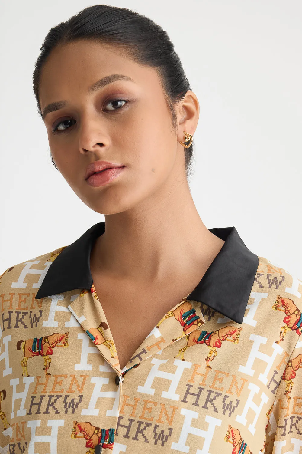 Printed Sheer Shirt