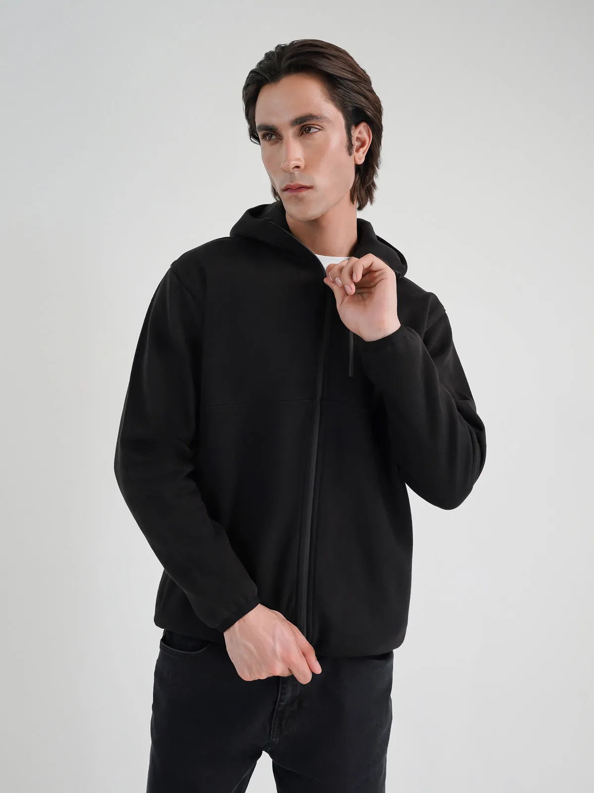"JOCASTA" Cut and Sew Zipper Hoodie