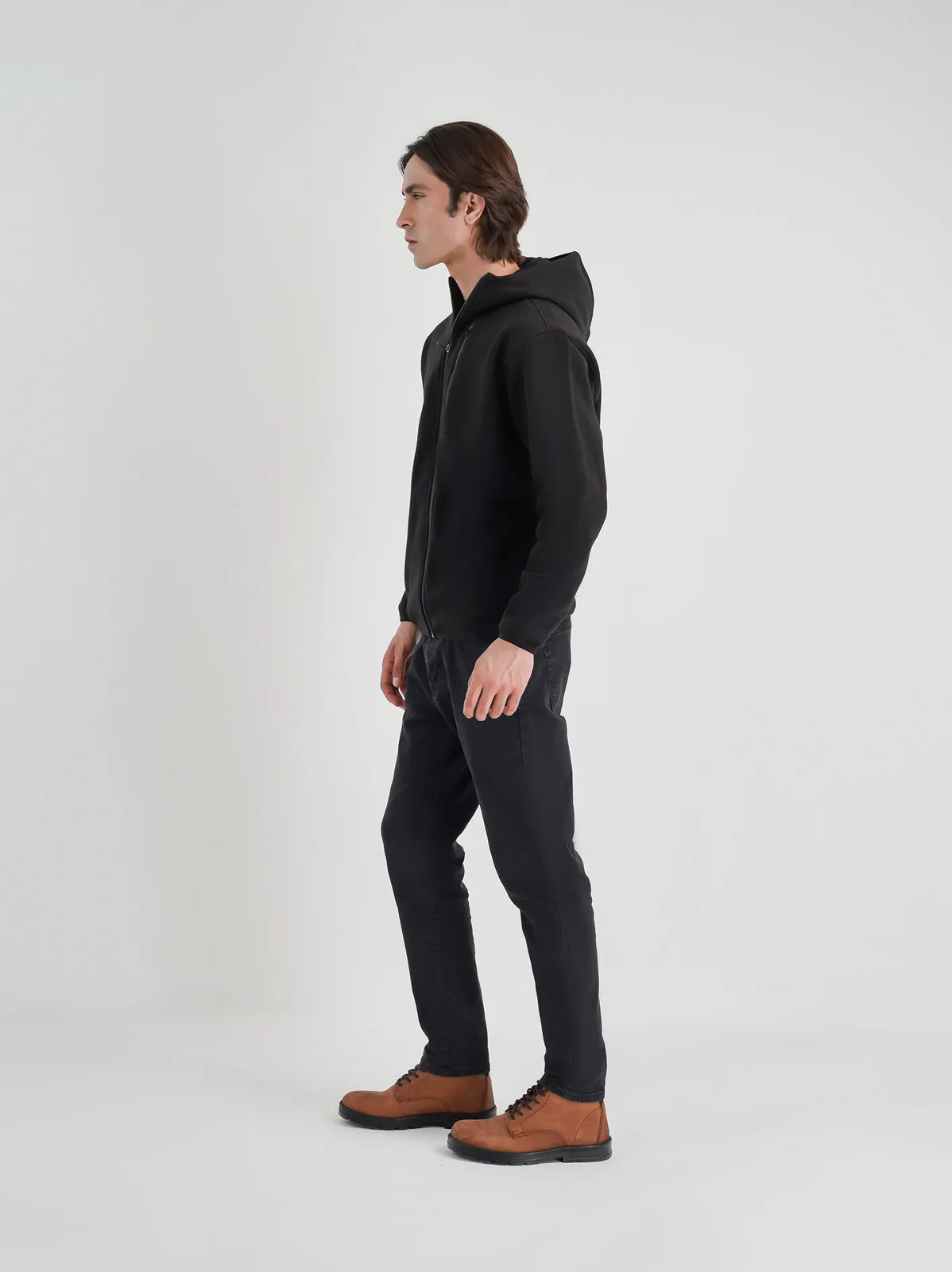 "JOCASTA" Cut and Sew Zipper Hoodie
