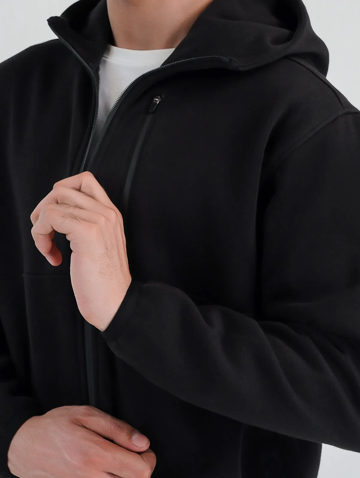 "JOCASTA" Cut and Sew Zipper Hoodie
