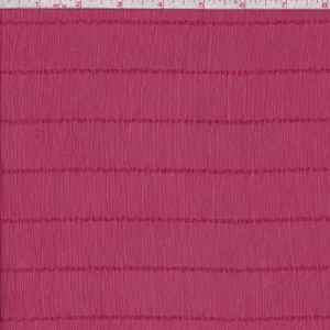 Raspberry Stripe Crinkle Chiffon Fabric