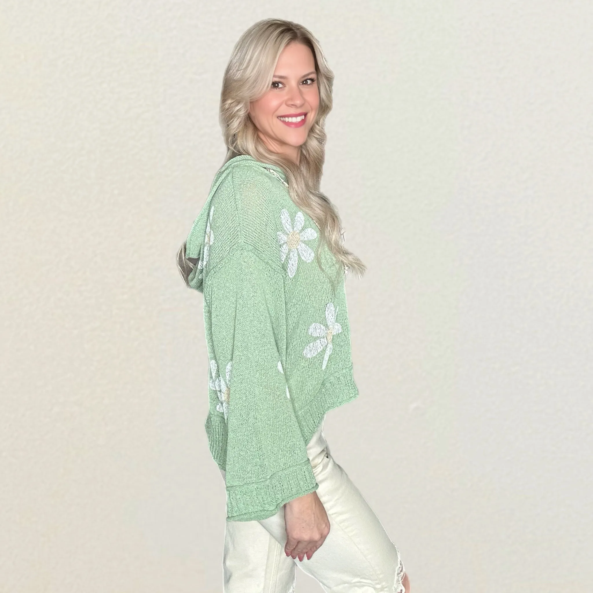 Sage Oasis Floral Knit Top
