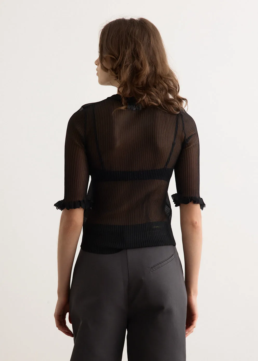 Sheer Jacquard Top