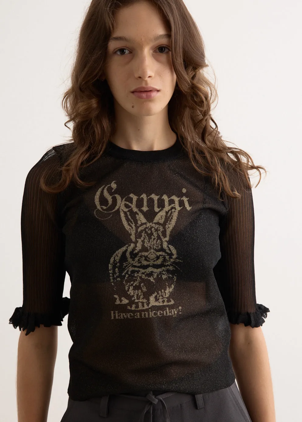 Sheer Jacquard Top
