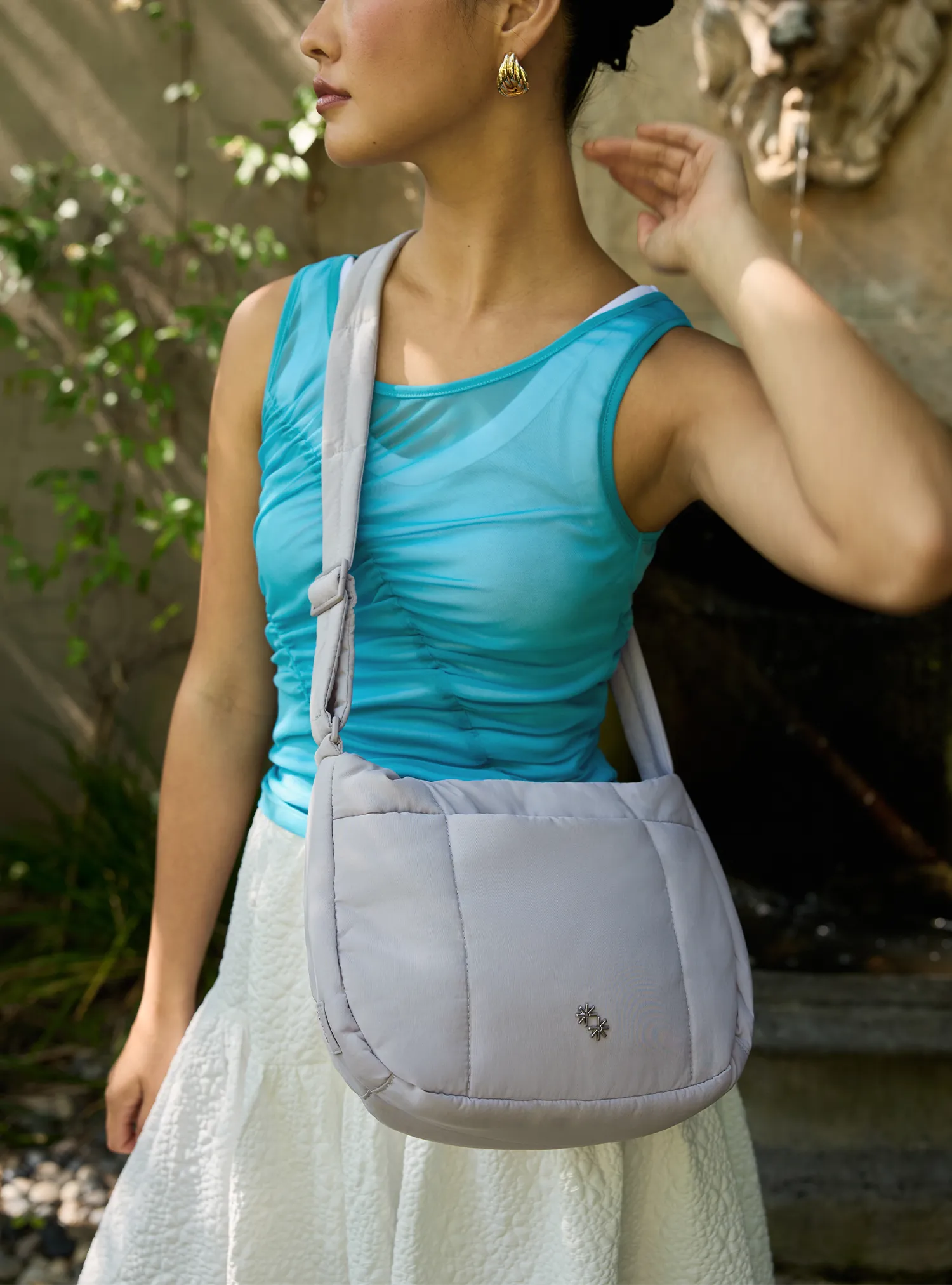 Sheer Ruched Tank (Electric)