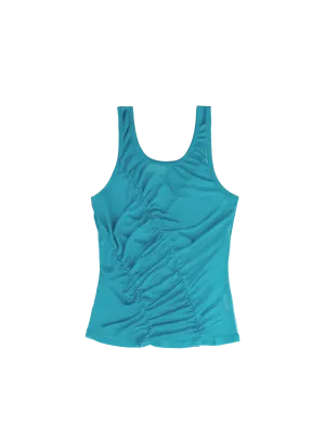 Sheer Ruched Tank (Electric)