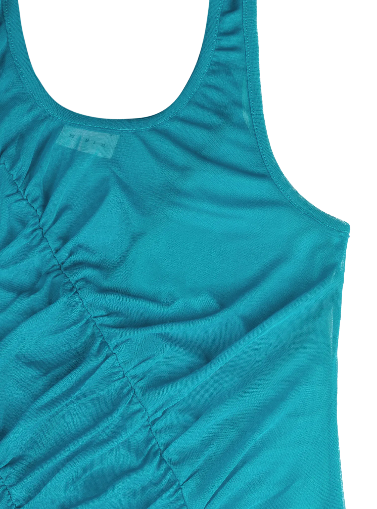 Sheer Ruched Tank (Electric)