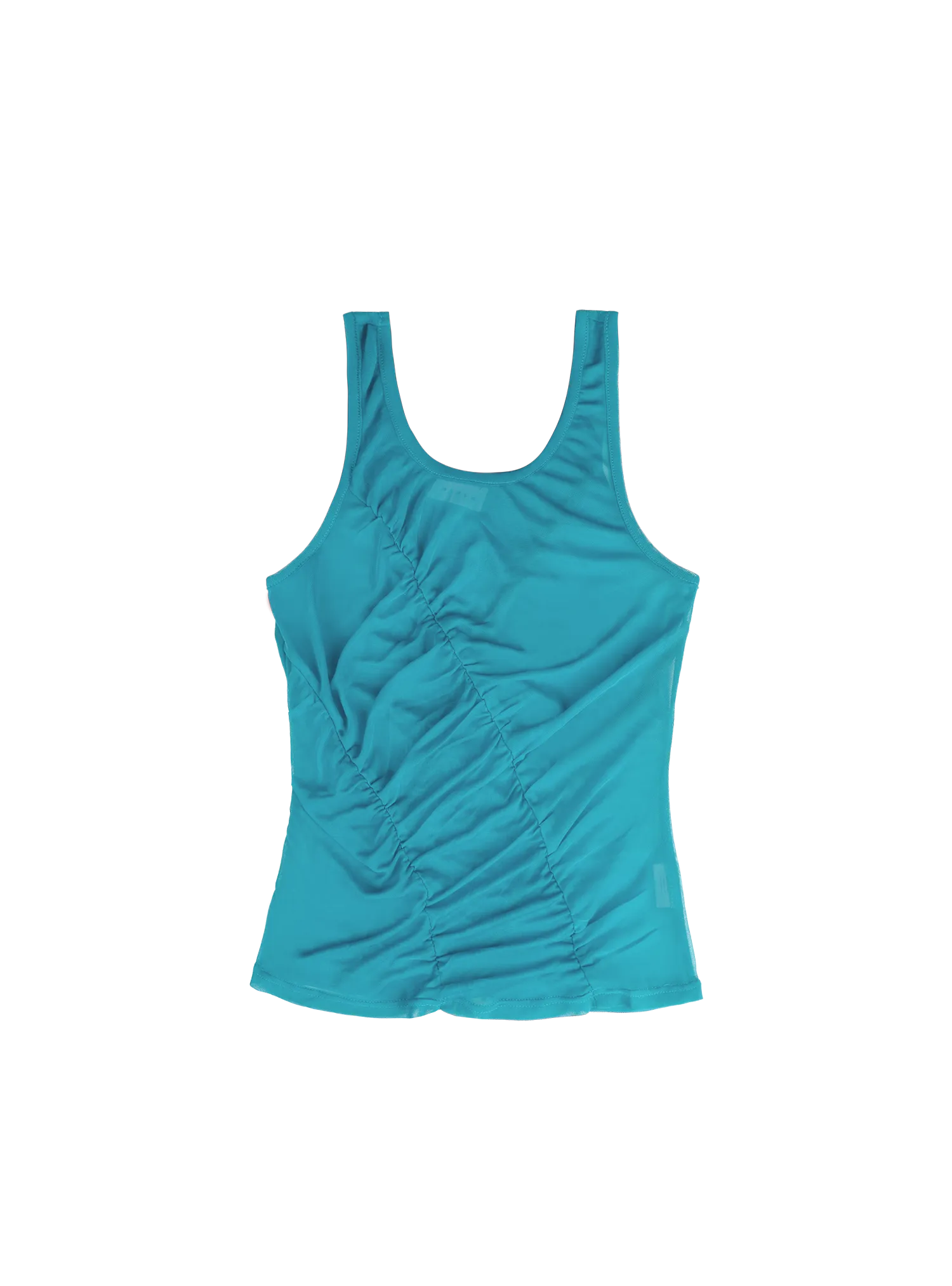 Sheer Ruched Tank (Electric)