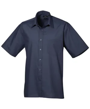 Short sleeve poplin shirt | Navy*