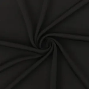 Simply Black Solid Stretch Poly Interlock Knit Fabric