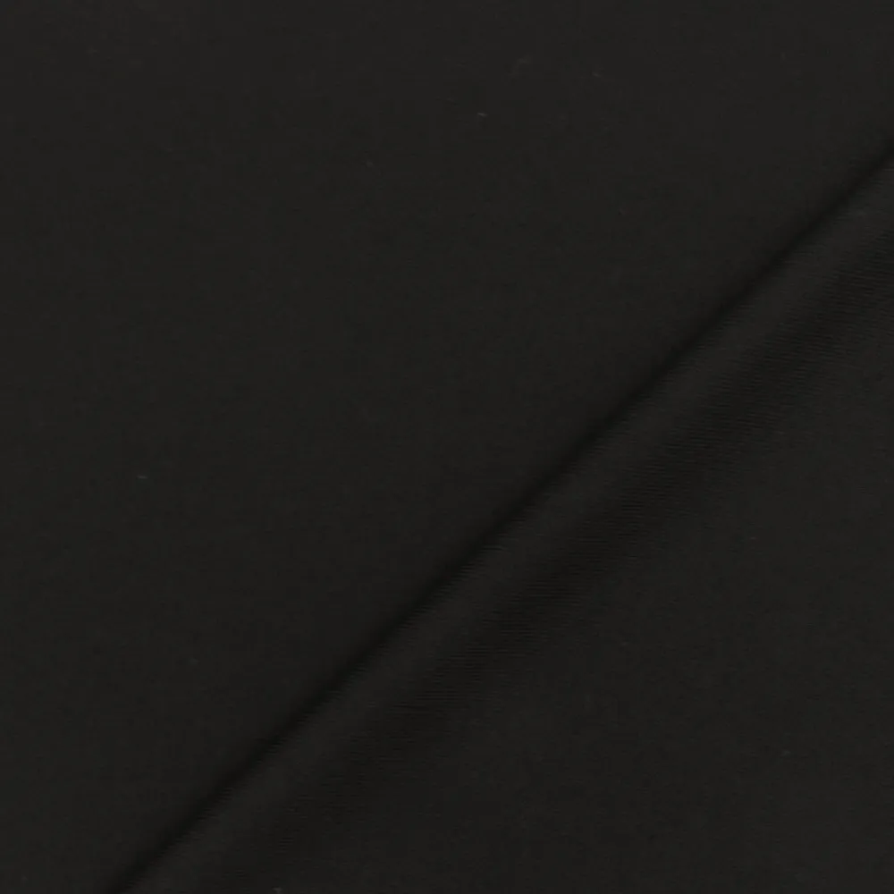 Simply Black Solid Stretch Poly Interlock Knit Fabric