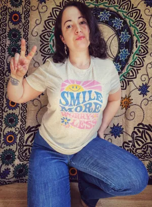 Smile more worry less tee
