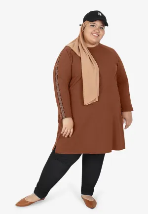 Spotti Polka Dot Ribbon Tee - Sienna Brown