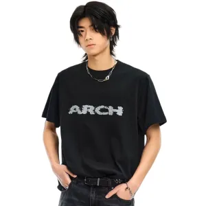 Spray Painted Logo Short Sleeve T-shirt In Black