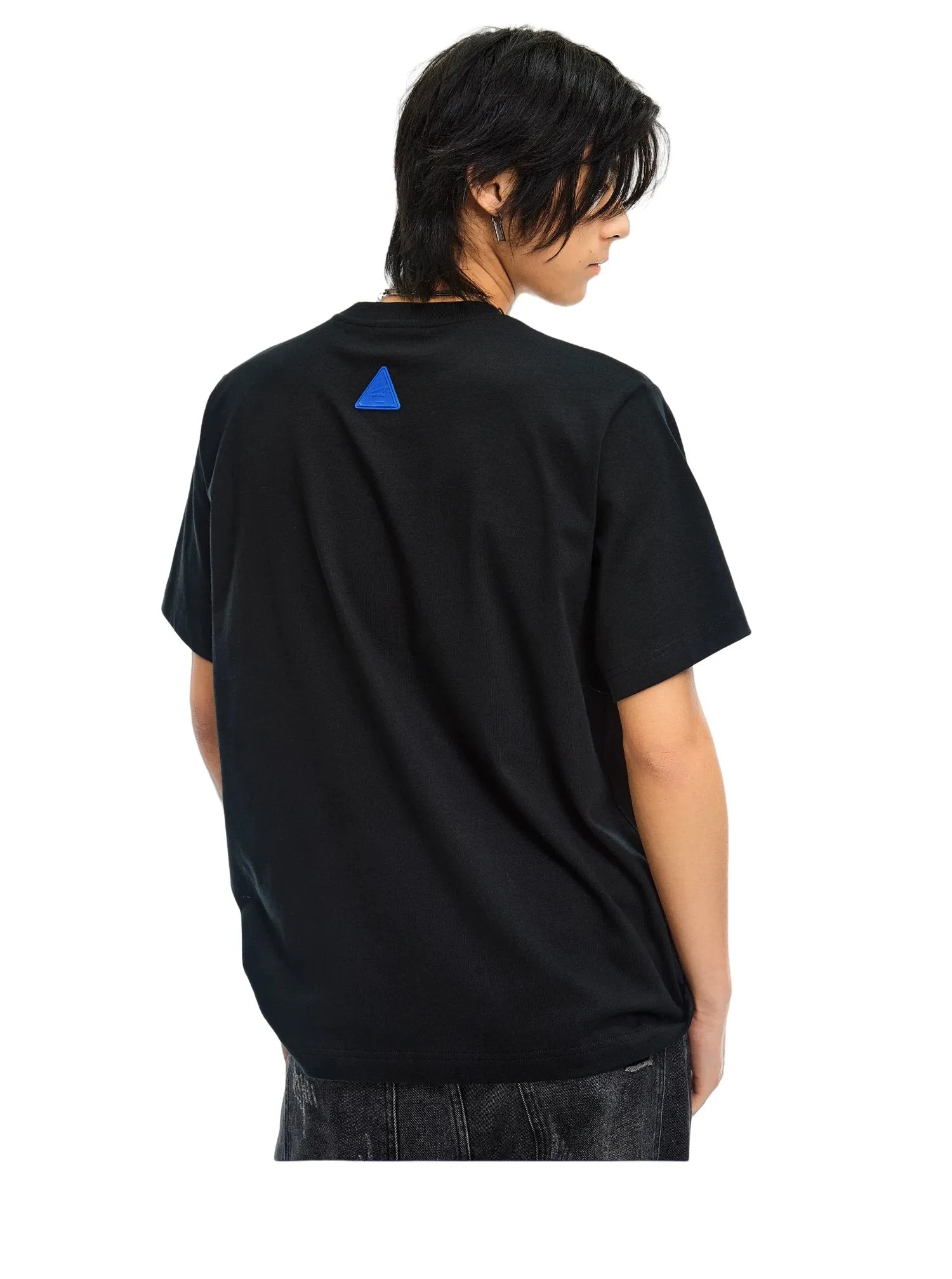 Spray Painted Logo Short Sleeve T-shirt In Black