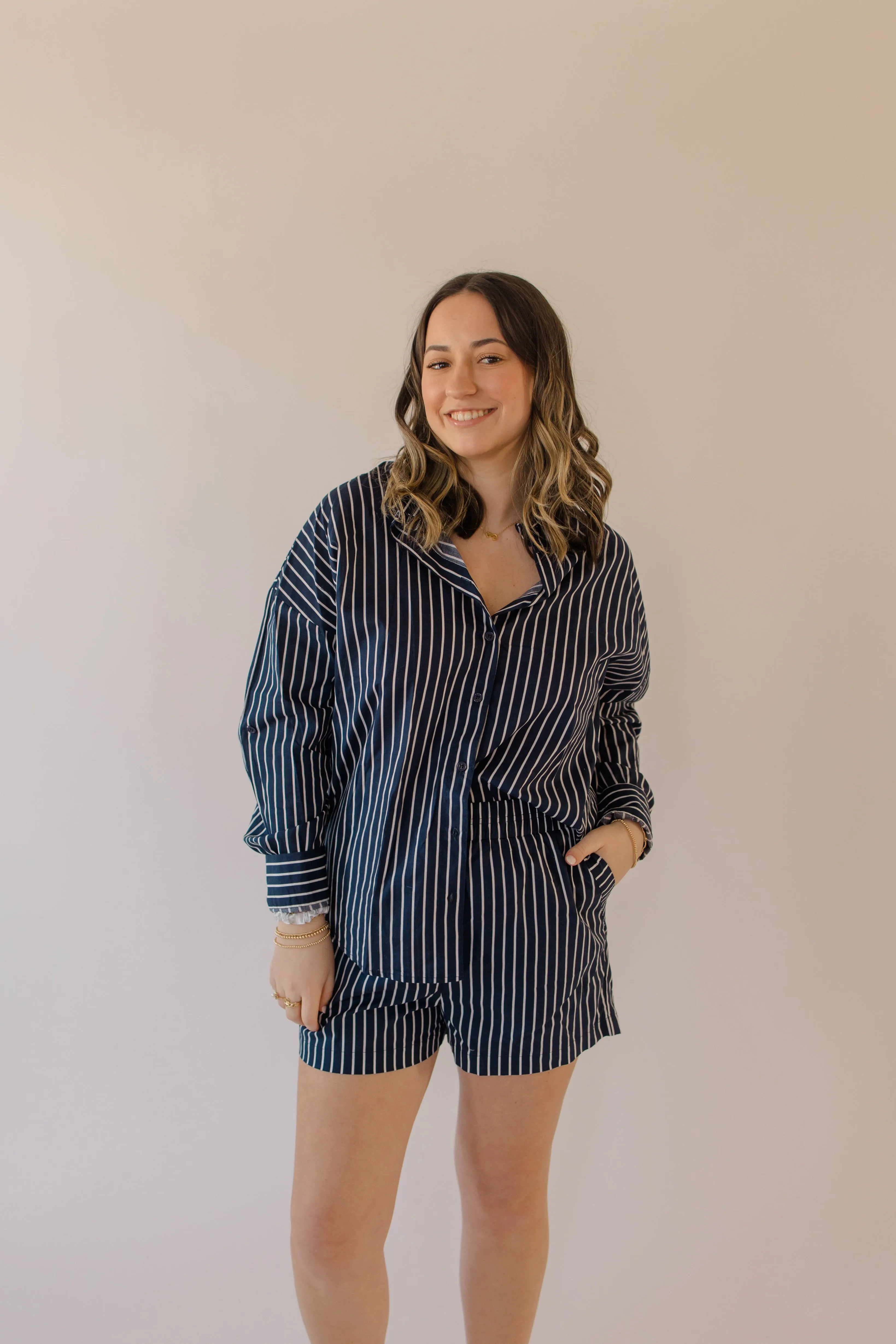 STRIPED BUTTON DOWN LONG SLEEVE