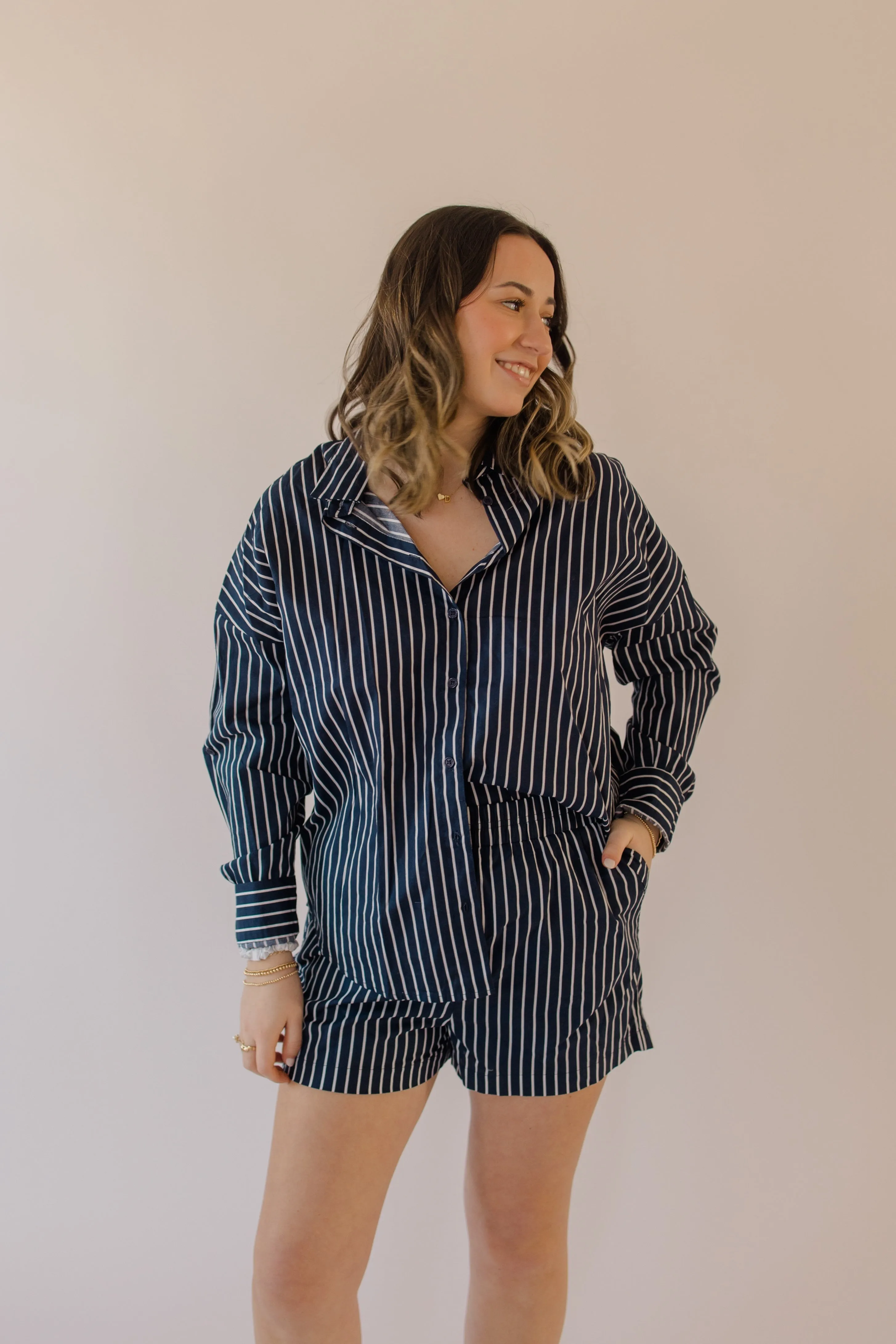 STRIPED BUTTON DOWN LONG SLEEVE