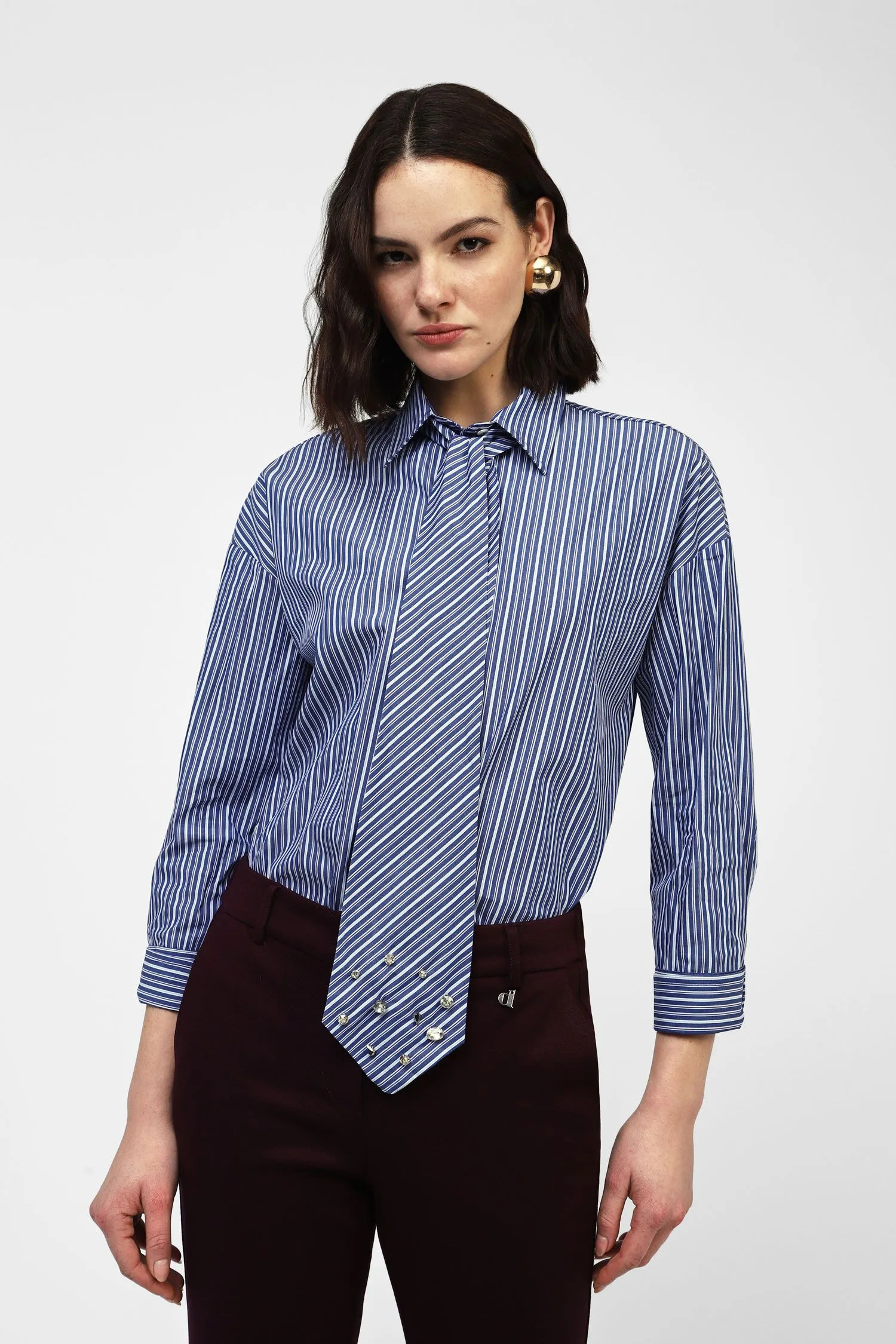 Striped Shirt with Tie