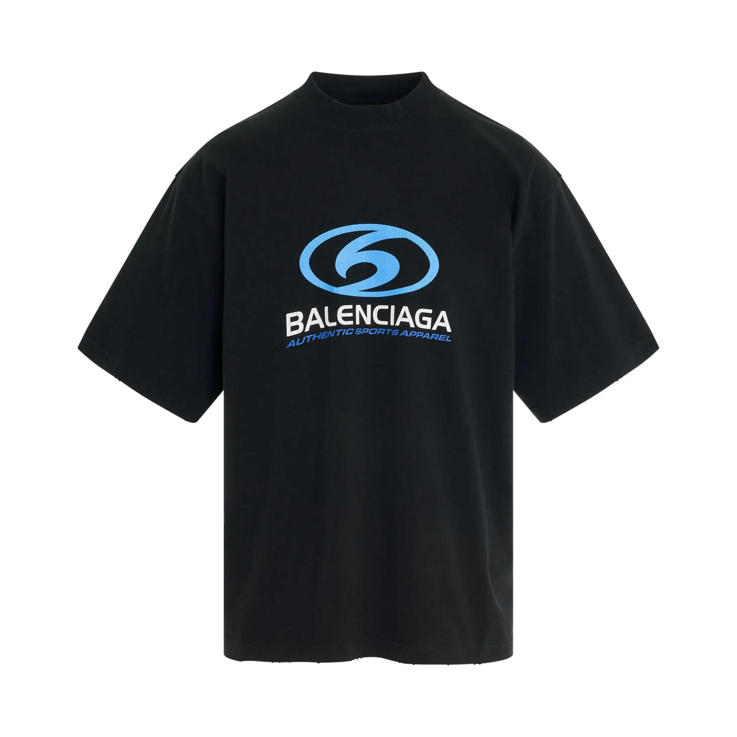 Surfer Cracked Logo T-Shirt in Black/Blue
