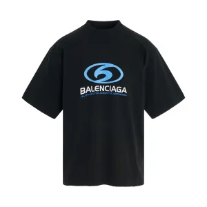 Surfer Cracked Logo T-Shirt in Black/Blue