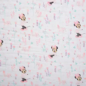 Swaddling Double Gauze - BABY HUG - Minnie mouse / Flowers - White