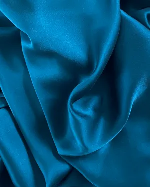 Teal Blue 19mm Silk Satin Charmuse Fabric