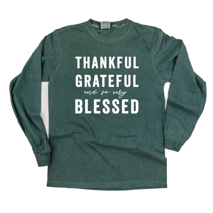 Thankful Grateful and So Very Blessed - LONG SLEEVE COMFORT COLORS TEE