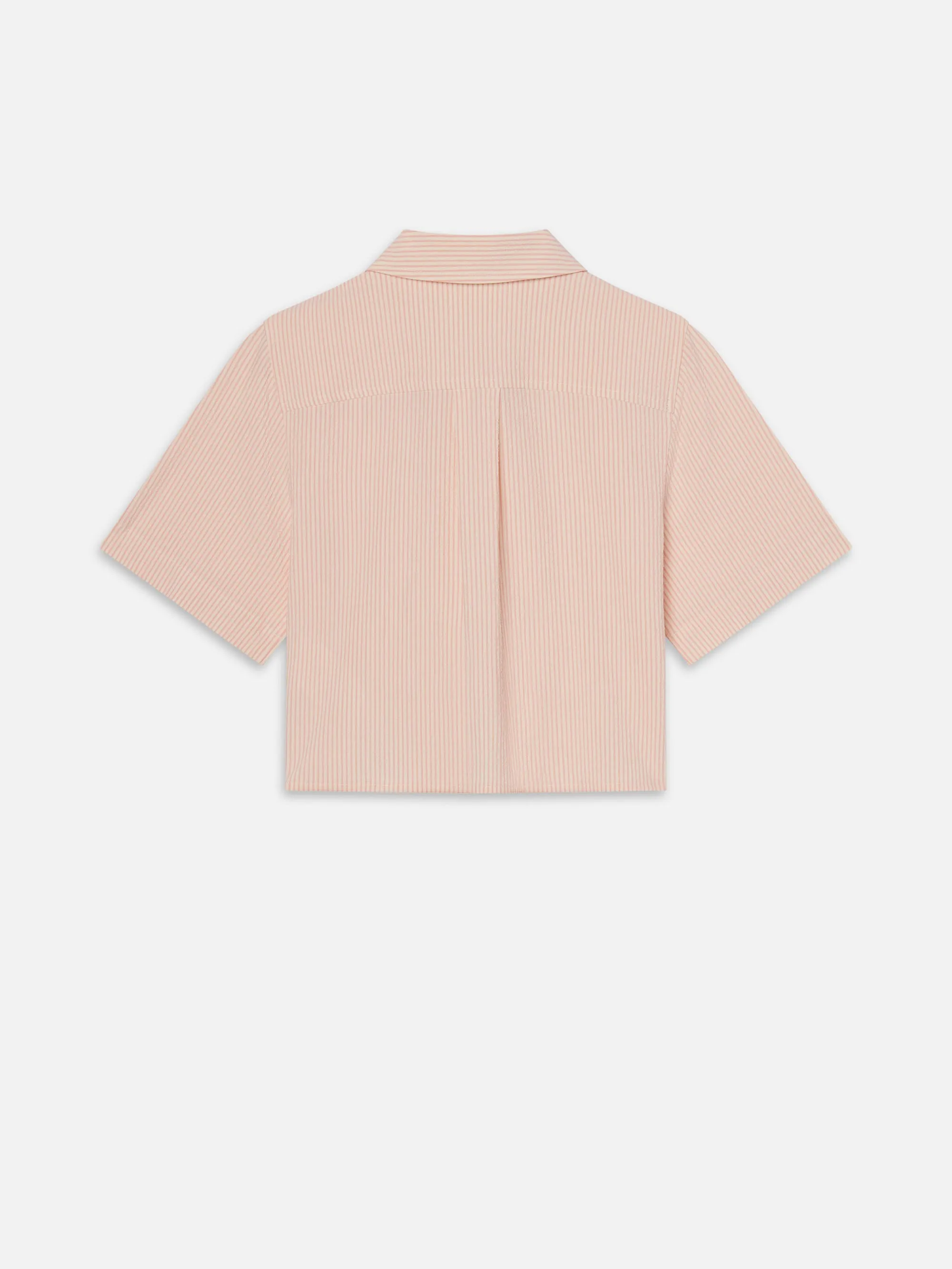 The Seersucker Cropped Shirt -- Azalea Multi