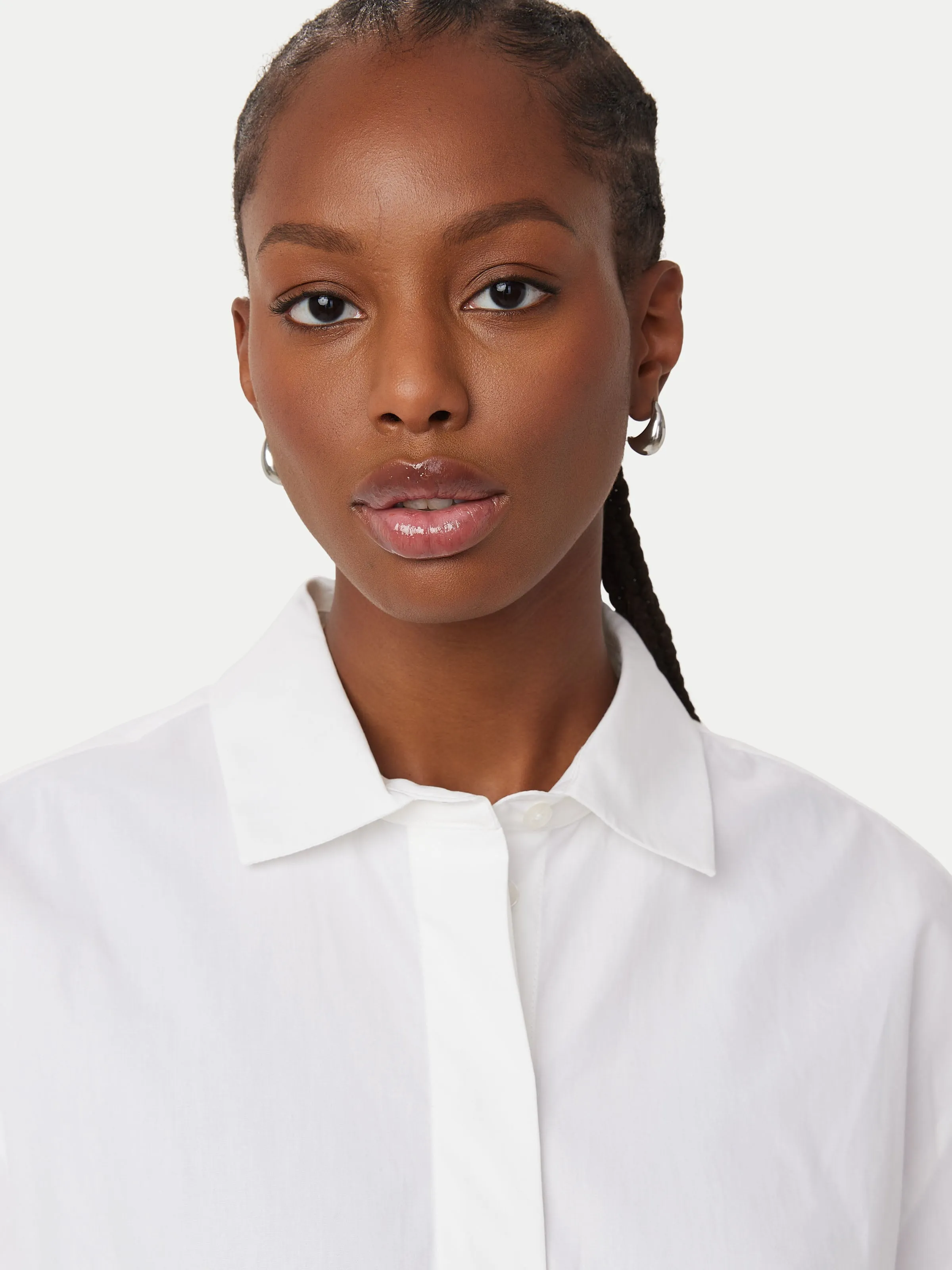 The Wide Sleeve Poplin Shirt  in White