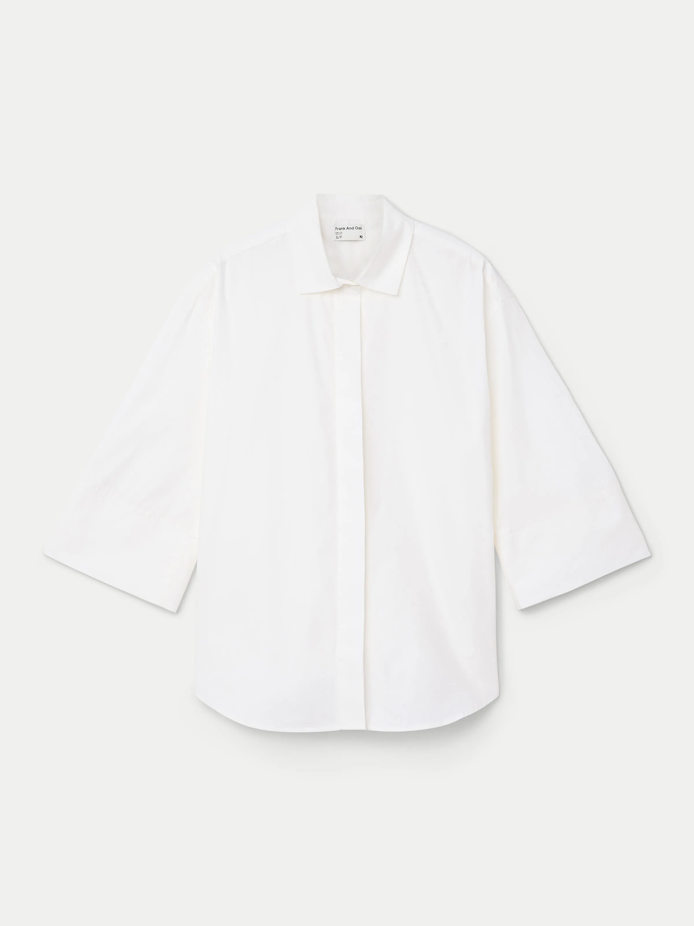 The Wide Sleeve Poplin Shirt  in White
