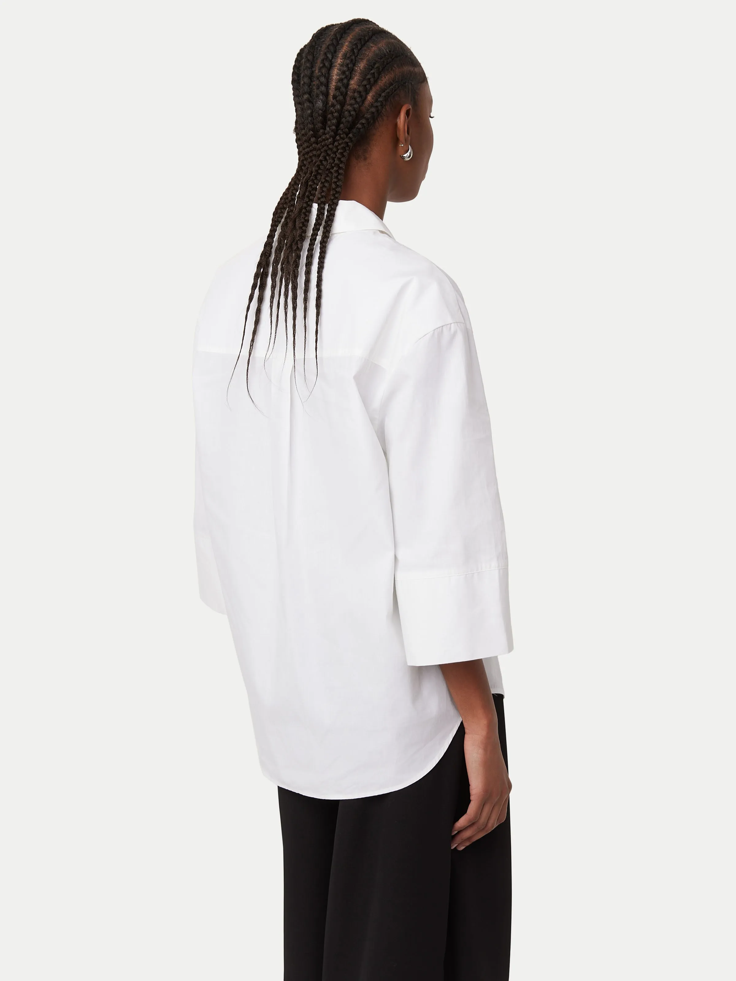 The Wide Sleeve Poplin Shirt  in White