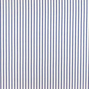 Ultramarine Blue-White Stripe Polyester Shirting Woven Fabric