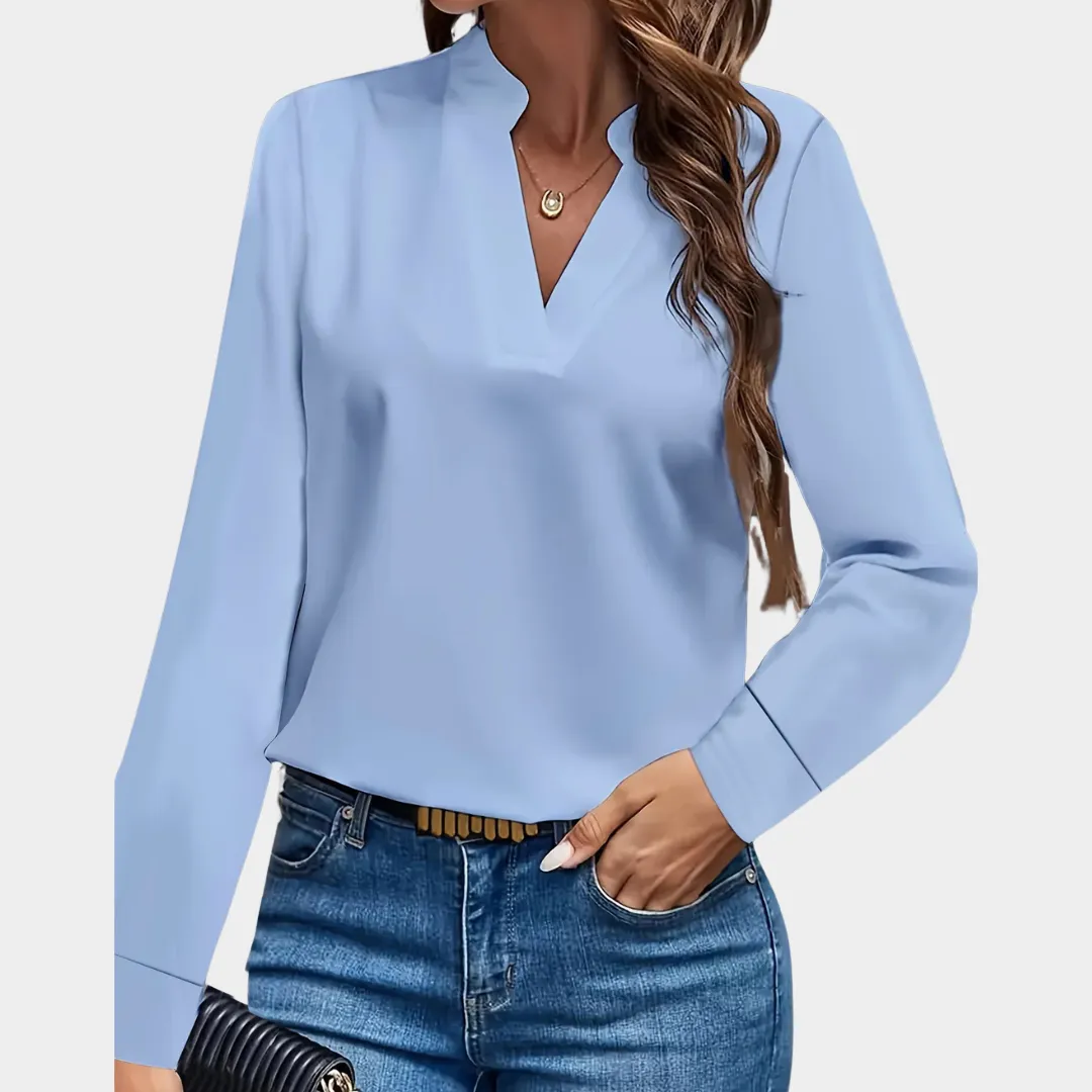 Women's Elegant Chiffon Blouse  Long Sleeve Office Shirt  Lightweight & Stylish  Multiple Colours