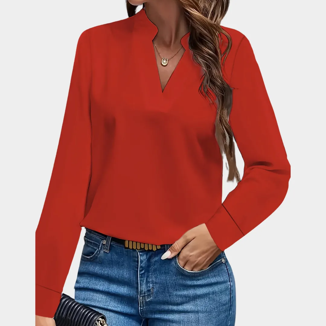 Women's Elegant Chiffon Blouse  Long Sleeve Office Shirt  Lightweight & Stylish  Multiple Colours
