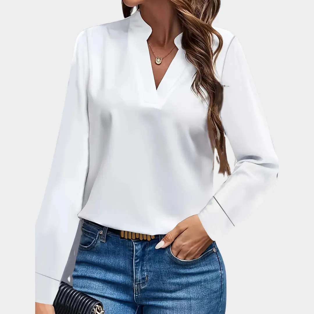 Women's Elegant Chiffon Blouse  Long Sleeve Office Shirt  Lightweight & Stylish  Multiple Colours