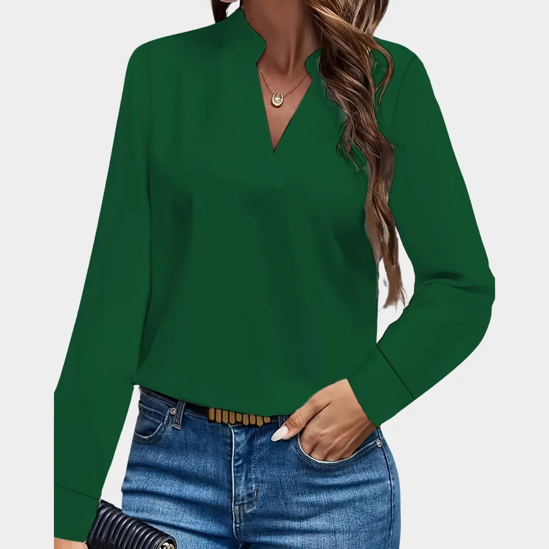 Women's Elegant Chiffon Blouse  Long Sleeve Office Shirt  Lightweight & Stylish  Multiple Colours