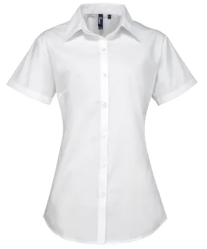 Womens supreme poplin short sleeve shirt | White