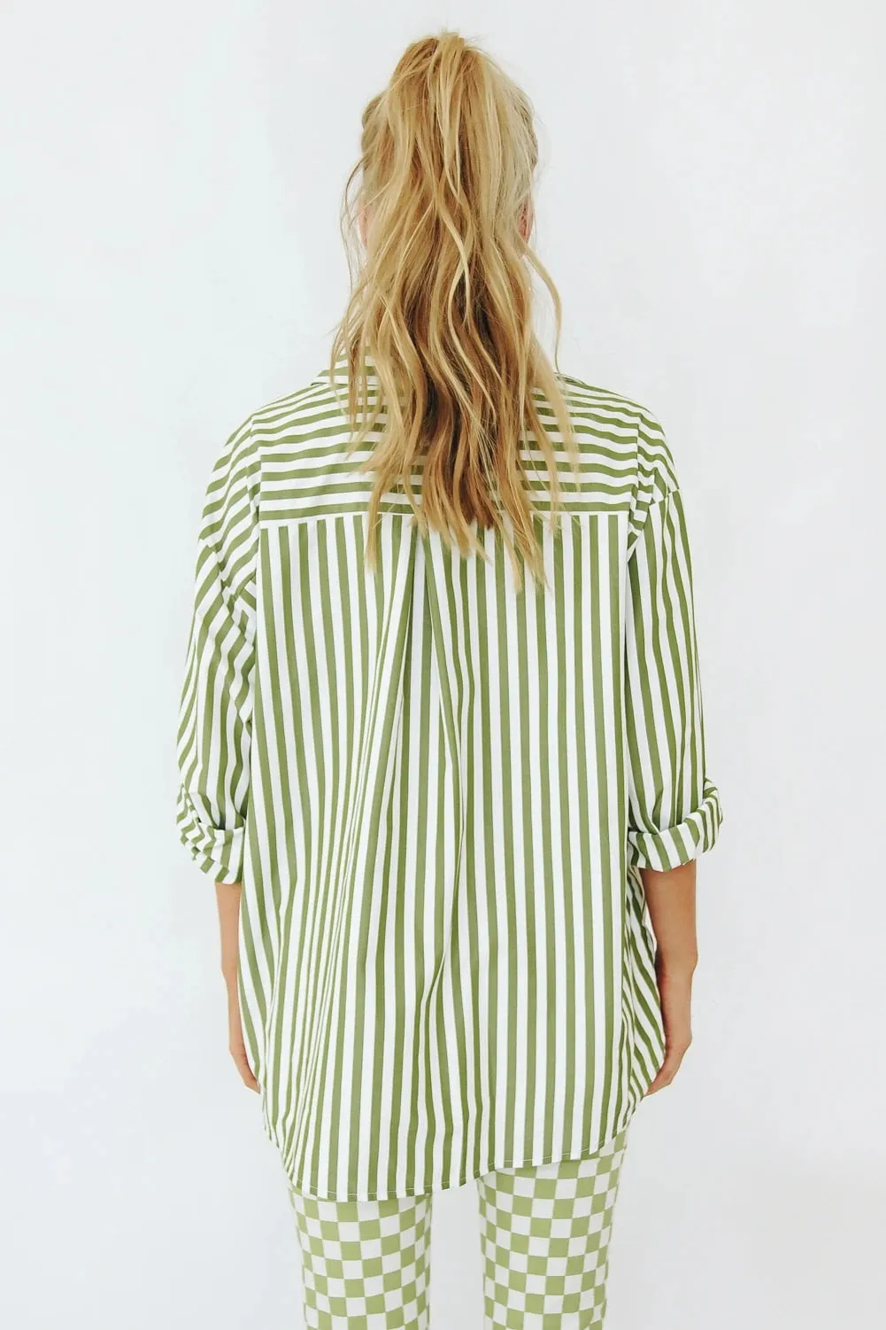 xakxx xakxx Stylish Women's Classic-Fit Long Sleeve Lightweight Button Down Shirt  Vertical Stripes Oversize BF Style Top Blouses
